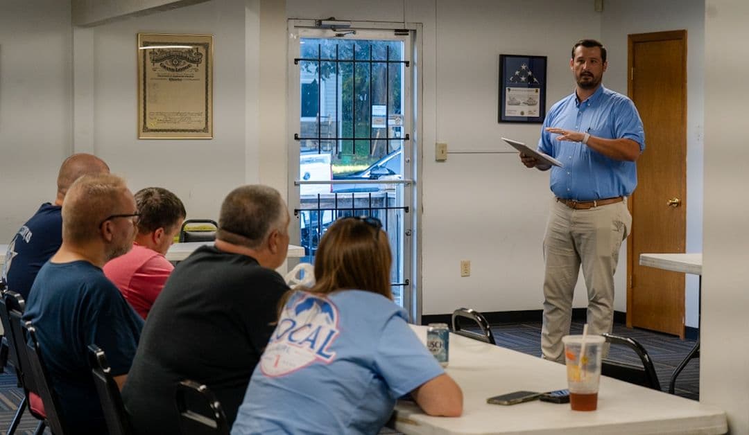 Andrew speaking at FOP